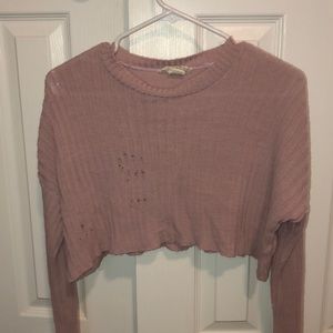 Pink cropped sweater